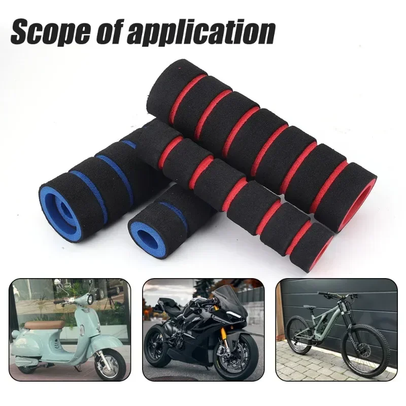 4PCS/SET Bicycle and Motorcycle Handlebar Foam Sponge Grip Cover Universal Anti-slip Soft Handlebar Modification Accessories