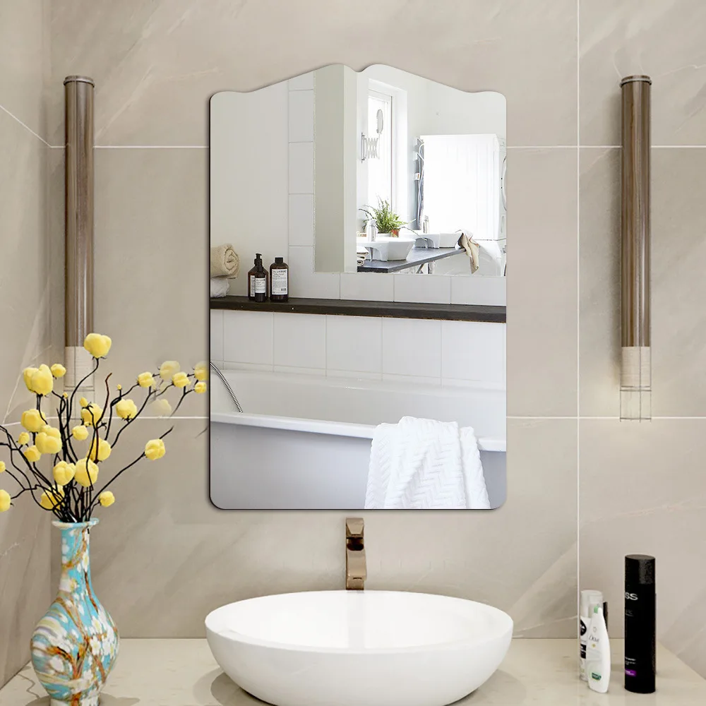Wall Sticker Mirror Wall Sticker DIY Creative Rectangle Mirror Wall Stickers Decoration for Bedroom Bathroom Living Room Girls Makeup Gift Home Decor