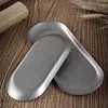 Retro Oval Stainless Steel Plate Thickened Silver Dessert Storage Tray Shallow Dishes Kitchen Tableware 5