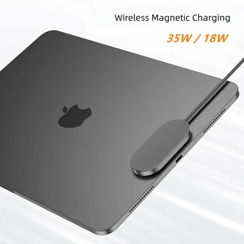 Magnetic Wireless USB-C Fast Charger Cable, Grey, 1m