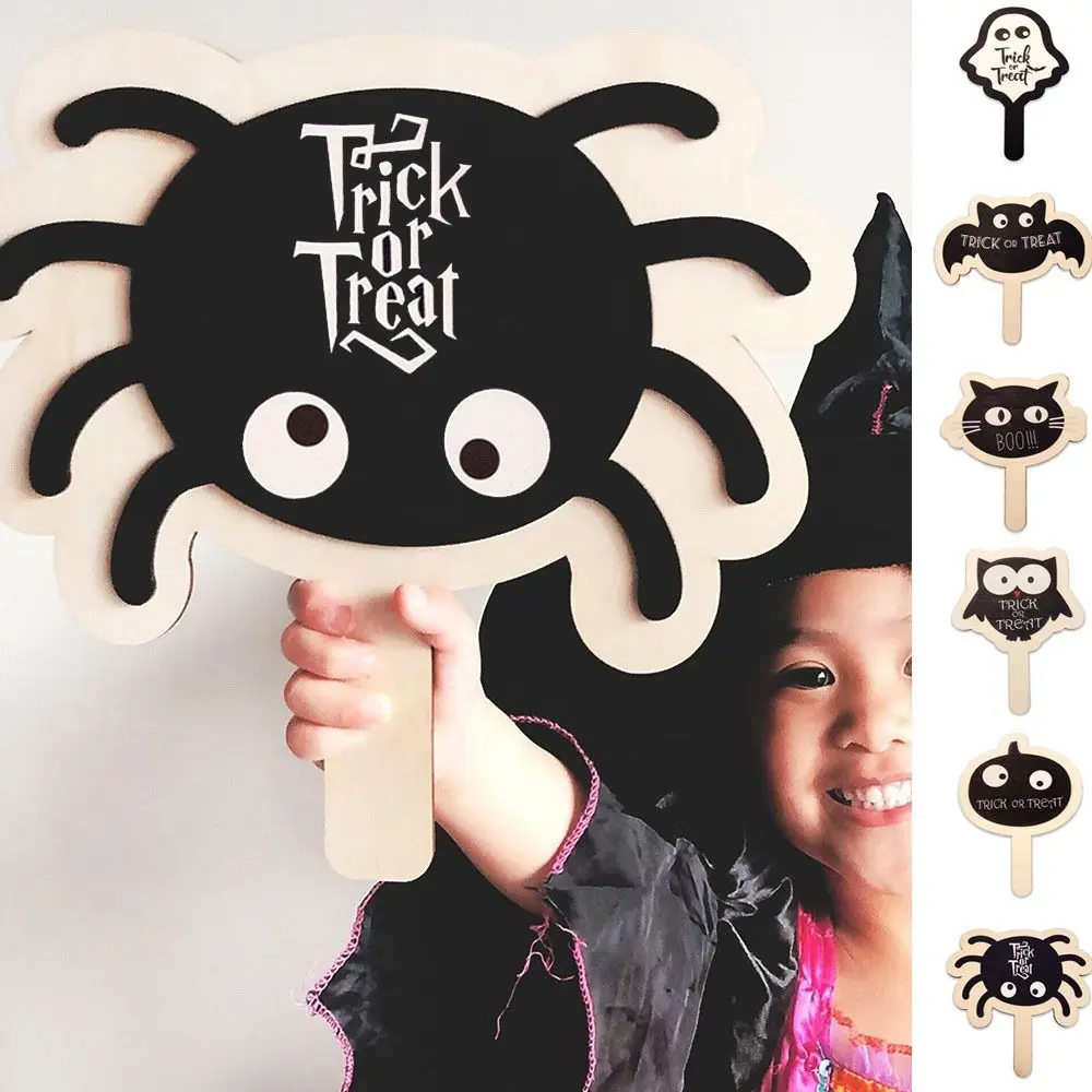 Halloween Holder Card Spider Pumpkin Hand-up Sign Durable Create Spooky Atmosphere Party Decoration for Trick-or-treating