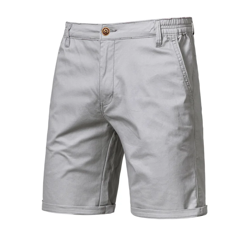 Summer Mens Beach Shorts Solid Basic Cotton Tight Casual Suit Pants Large Size Straight Tube Slim Fit Sweatpants Men Clothing 3