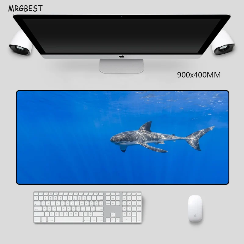 

MRGBEST Mouse Pad Big Size Shark Photo Thermal Transfer Anti-slip Locked Edge Rubber Pads PC Laptop Desk Mat for LOL Gamer