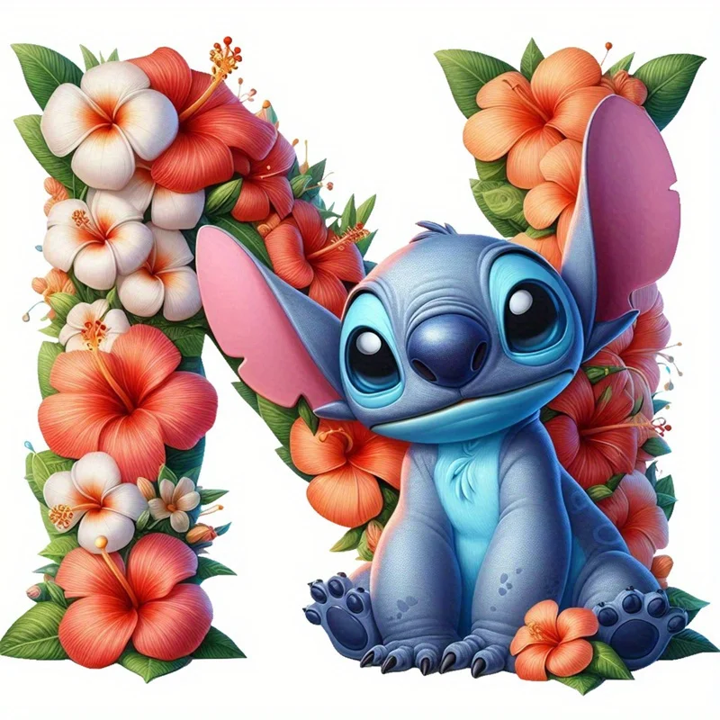 Kits de bricolaje de Disney, pintura de diamantes, letras de Lilo y Stitch, arte de bricolaje, dibujos animados, mosaico de diamantes, bordado de flores, decoración del hogar hecha a mano, regalo