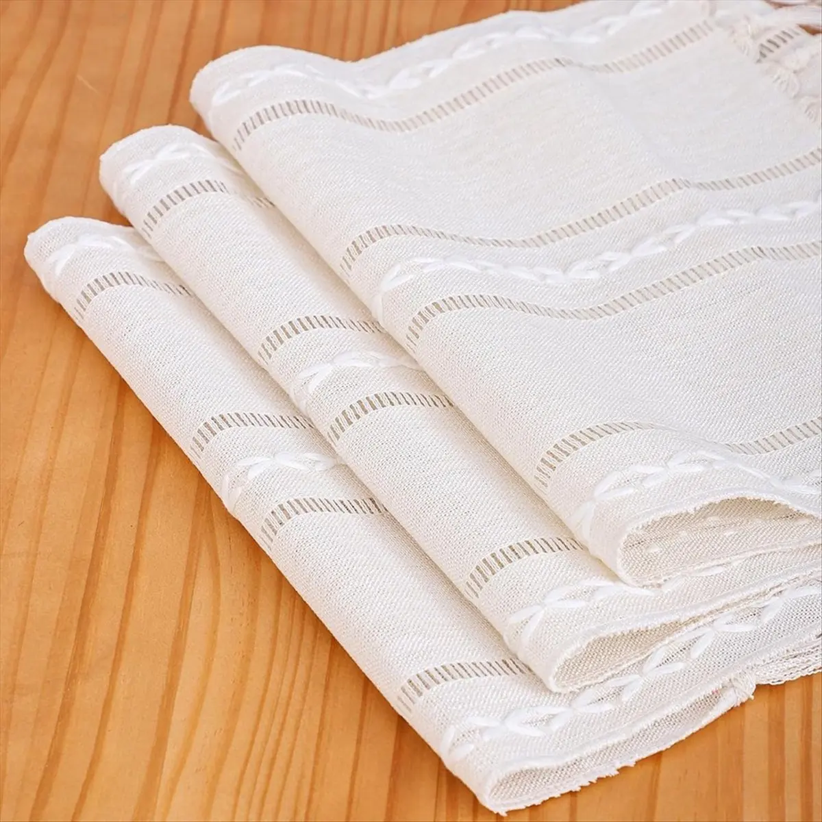 Just- Table Runner 2Pack 13 x 78 Inches Linen Boho Table Runner, Braided Striped Coffee Table Runner for Dining Party Holiday