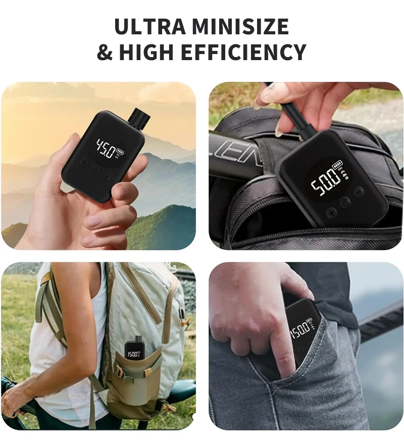 Motocycle Pump Mini Rechargeable Air Pump Tire Inflator Portable Compressor Digital Display Inflator For Motocycle Bicycle Balls