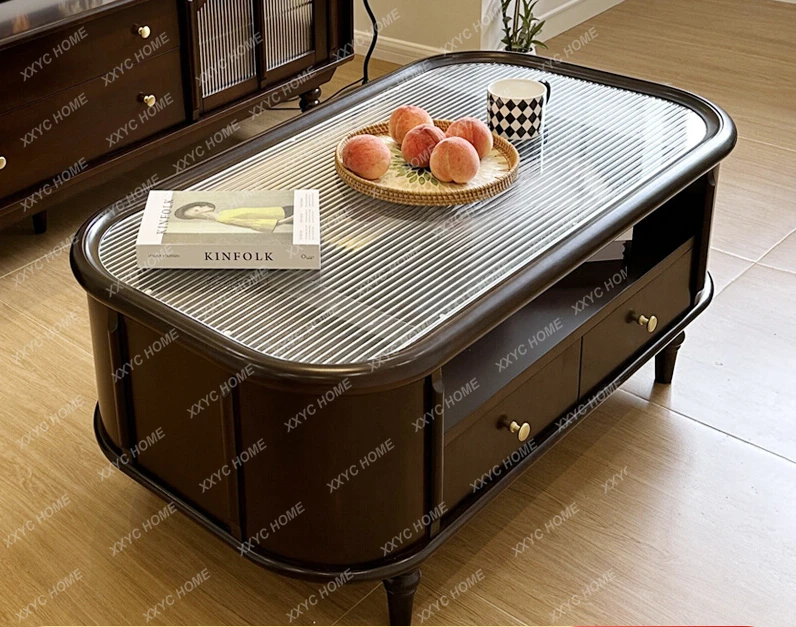

Solid Wood Coffee Table TV Cabinet Combined Scented Tea Water Table Retro Domestic Coffee Table
