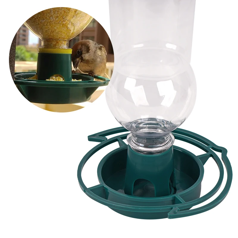 Recycle Empty Soda Bottle Top Bird Feeder Hanging Outdoors Fill Plastic Bottle with Seed Twist on Feeding Tray 1PC/ 2PCS