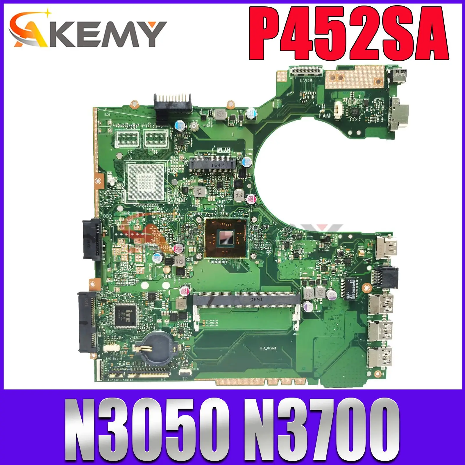

P452SA Mainboard For ASUS PRO P2420SJ PX452SA PE452SA PX452SA PRO452SA PE452SJ PRO452SJ Laptop Motherboard N3050 N3060 N3700