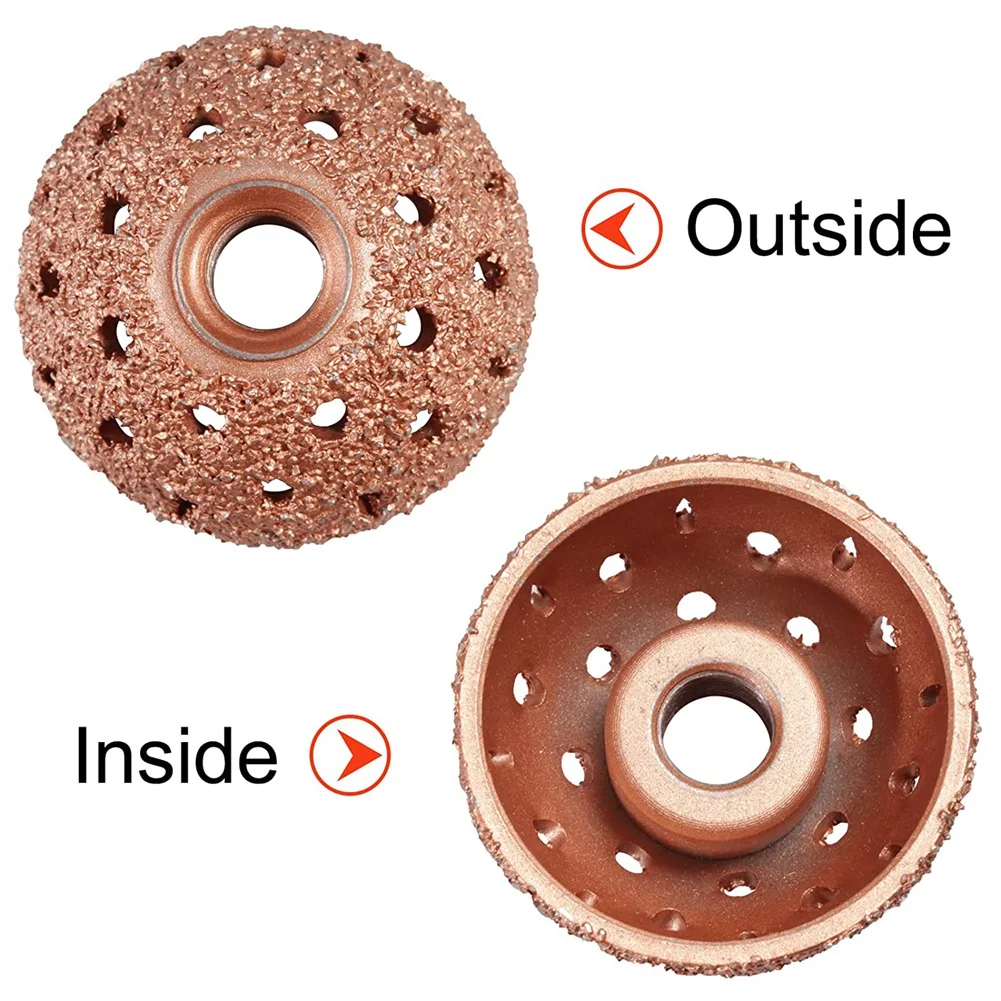 42mm Tire Buffer Wheel Bowl Type Grinding Head Tungsten Steel Tire Repair Tool with 2 Pcs Linking Rod Adapter
