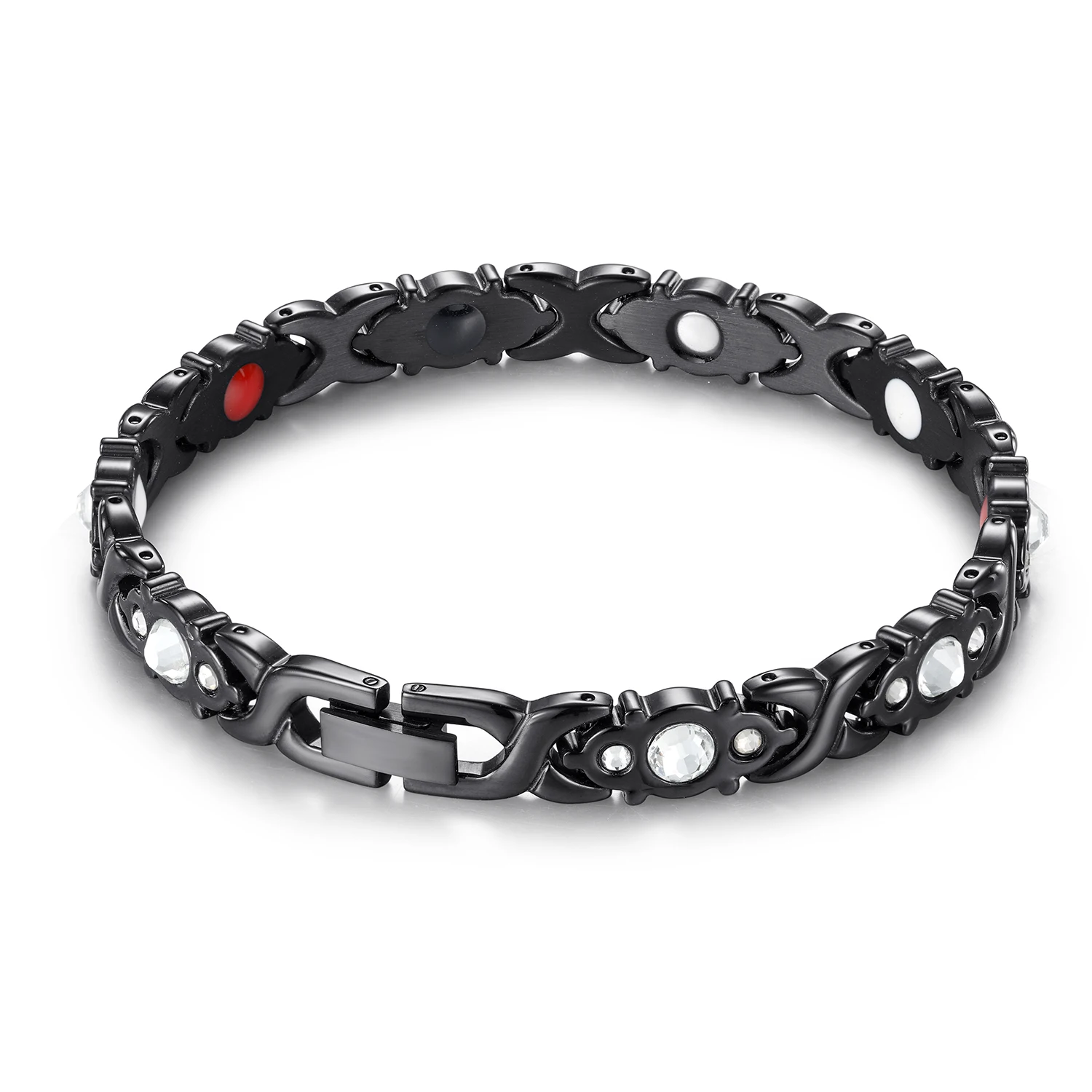 Welmag Rhinrstones Anklets For Women Stainless Steel Bracelet Women Healing Magnetic Blood Circulation Leg Bracelet Women