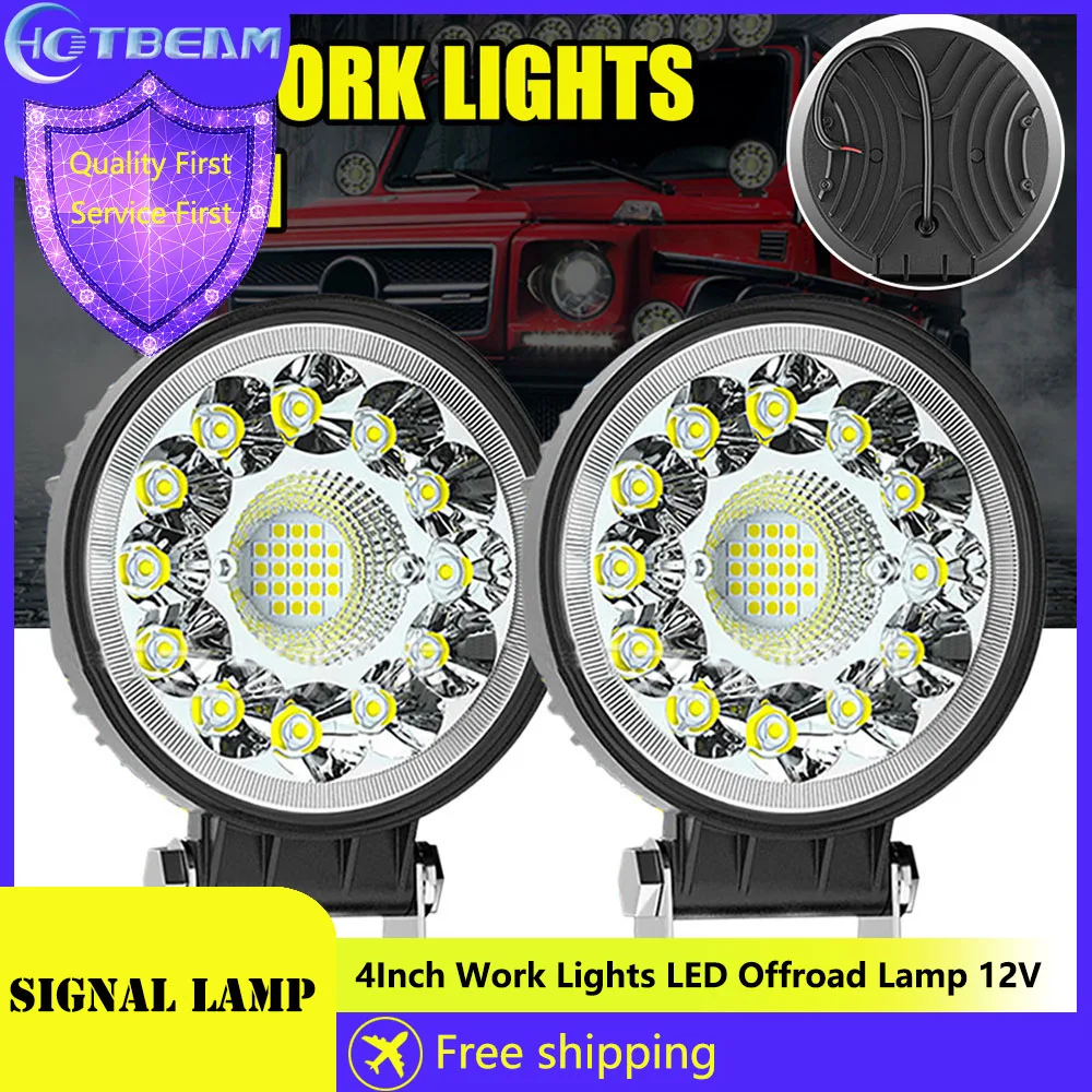 

4Inch Work Lights LED Offroad Lamp 12V 24V 36V Truck Circular Spotlights For Car Driving Light 99W High Power Circular WorkLight