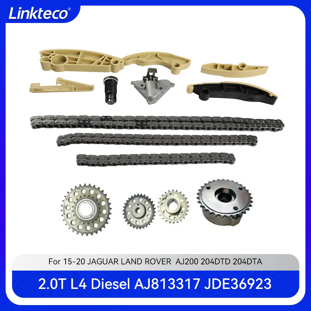Kit Catena Distribuzione Parte Motore Vvt Gear Fit 2.0 T L4 Diesel Aj200 204Dtd 204Dta Per 14-20 Jaguar Land Rover 2.0 T Aj813317 Jde36923