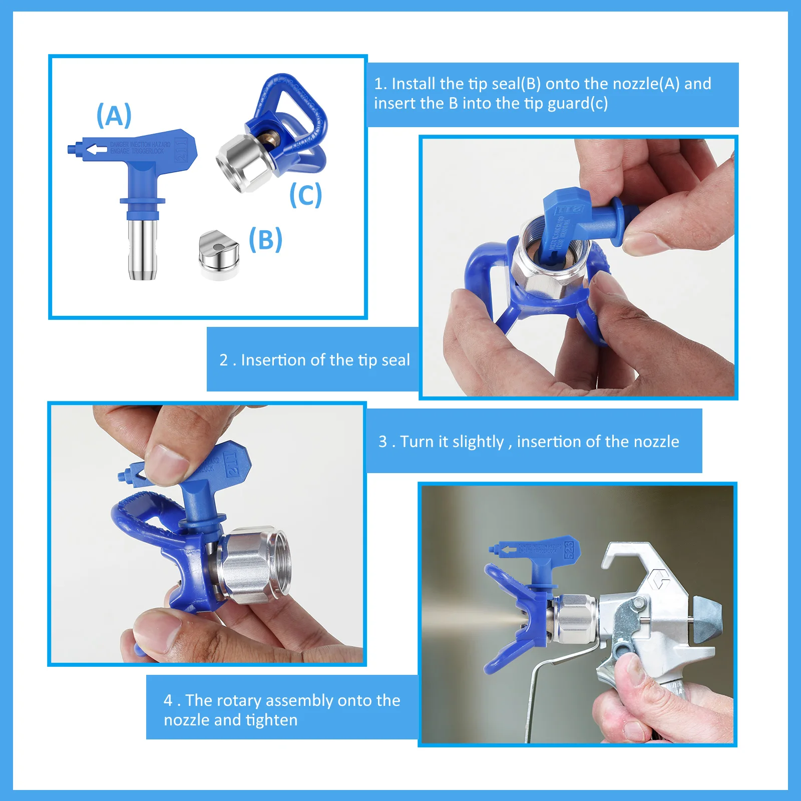 13Pcs Airless Paint Nozzle Set Reversible Spraying Machine Tips Paint Sprayer Nozzle Airless Sprayer Spraying Machine Parts tool 3