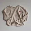 Solid Color T-shirt Spring Autumn Wear Boys Kids Long Sleeve Round Neck Tops Toddler Soft Thin Simple Versatile Bottoming Shirt 2