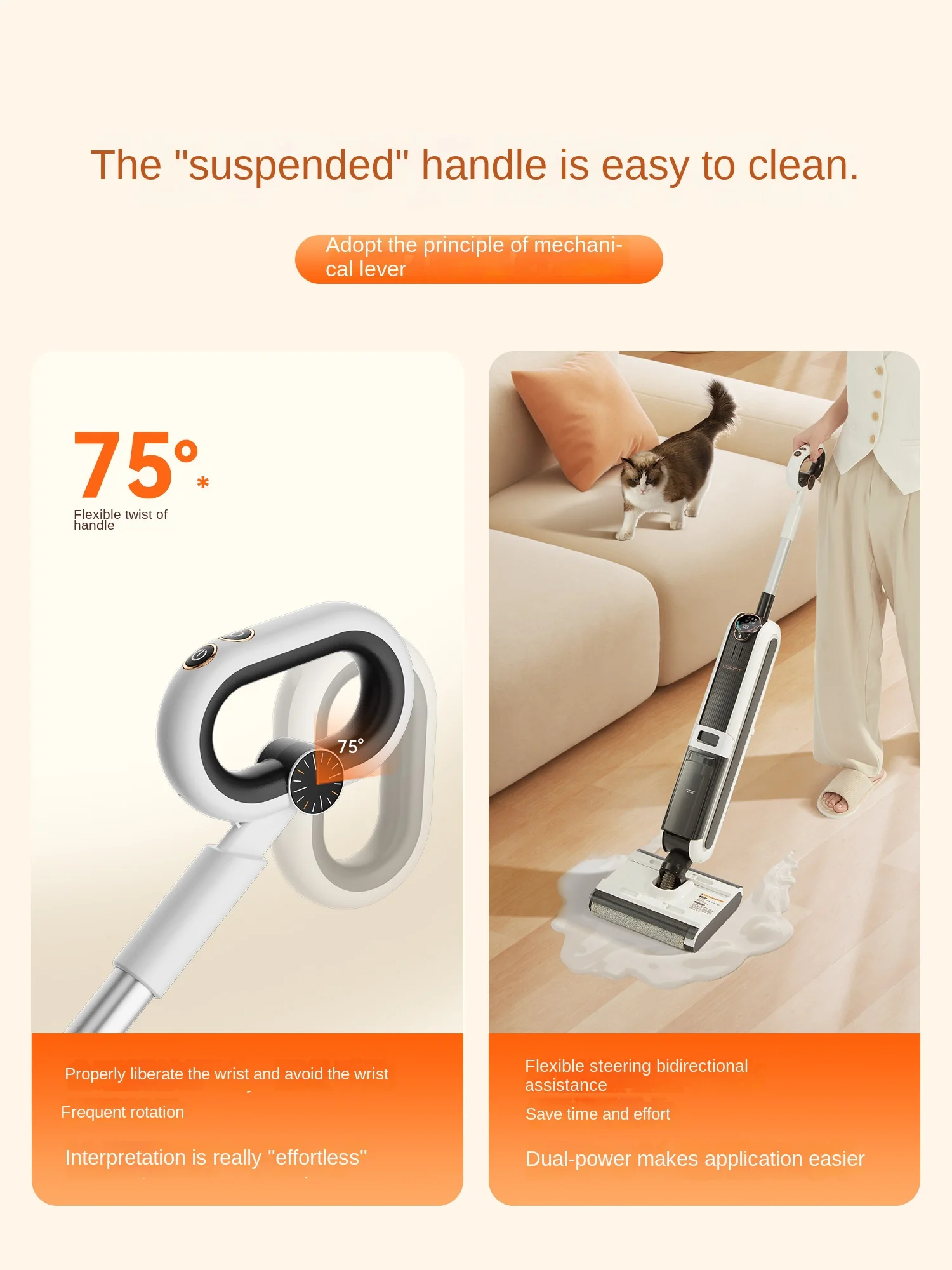 UWANT X100max Floor washer Double rolling brush extended edge cleaning Wireless sweep mop mop integrated vacuum cleaner 4