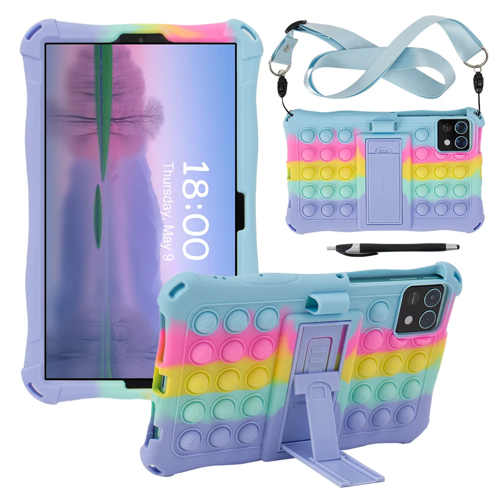 Children's Soft Silicone Tablet Cover with Stand and Strap - 8.7 Inch