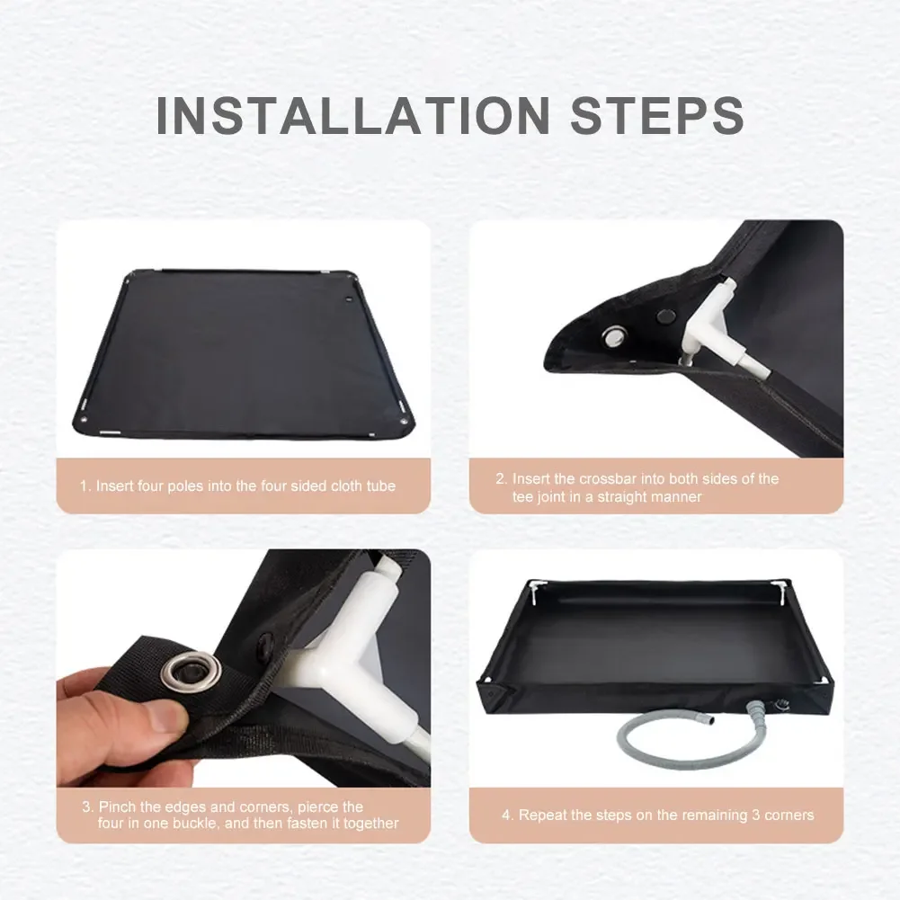 Shower Tent Floor Base Foldable Shower Base Pets Shower Basin Base with Drain Hose for Camping Shower Beach Pet Bath