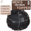 TESS 35g Men Toupee 16x19cm Human Hair Toppers Replacement System Men Capillary Prothesis Male Hair Wig Clip In Hair Extensions 2