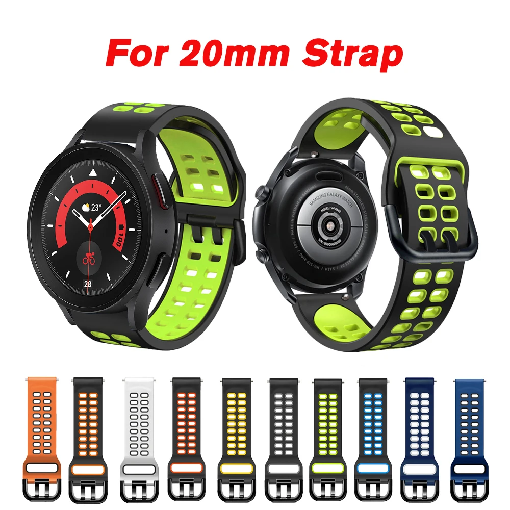

20mm Band for Galaxy Watch5 Pro 45mm Strap for Smart Watch Galaxy Watch5 44mm Silicone Bracelet For Huawei GT 3 Pro 43mm