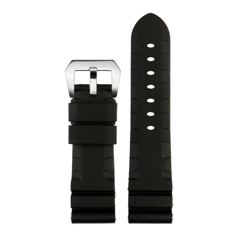 Premium Silicone Rubber Watch Band in Black, Blue, Orange & Army Green - 22mm & 24mm