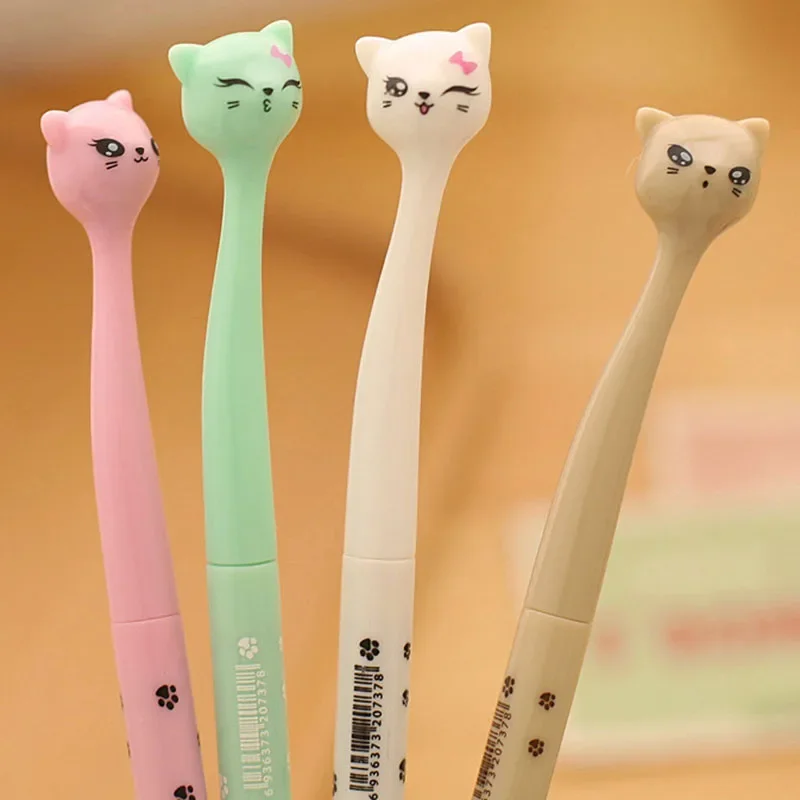 

6pcs Bow Cat Gel Ink Pen 0.5mm Cute Candy Color Maker Pen School Office Supplies Kids Gifts Random Color