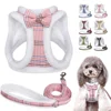 Winter Dog Harness Leash Set Warm Fur Dog Vest And Pet Walking Lead Rope Cute Bowknot Harnesses Soft For Small Medium Dogs Puppy