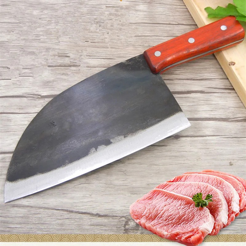 

Chef Butcher Knife High Carbon Steel Handmade Forged Kitchen Knives Chinese Chop Cleaver Knife Cooking Tool With Wood Handle