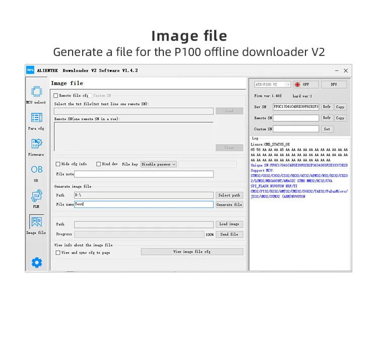 ALIENTEK P400 Offline Downloader Programmer Four way Downloader STM32 STM8 4.3-i