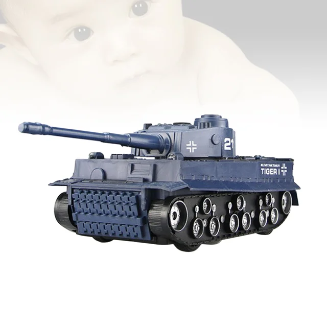 Children's Model with Flash Sound Effect and Light Tank Model Toy(Tiger Navy) 1