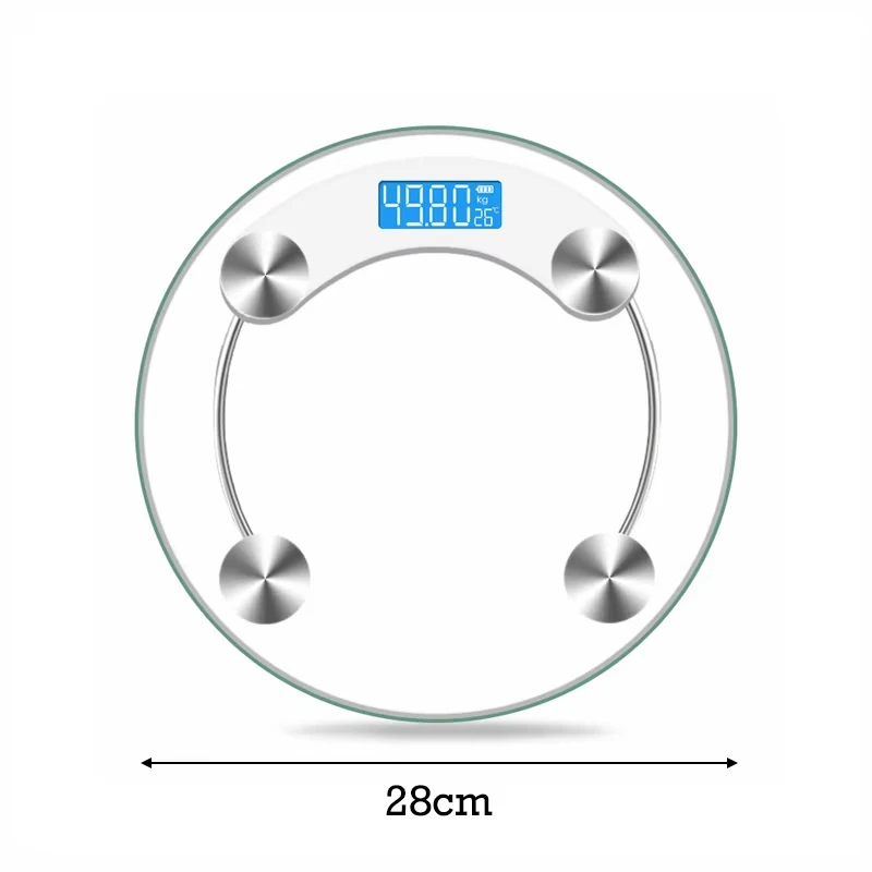 LCD Display High-Definition Digital Round Shape Bathroom Body Weight Scale 0.2-180KG Precision Floor Electronic Scales_voghion.com