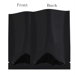 Glossy Black Reusable Metallic Mylar Organizer Pouches - Smell Proof Vacuum Seal Bags - 10x15cm(4x6in) (Glossy Black 100pcs)