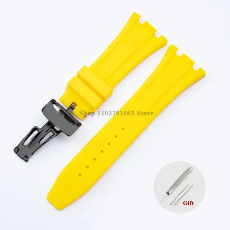 Premium 27mm Waterproof Rubber Watch Strap with Solid Butterfly Buckle