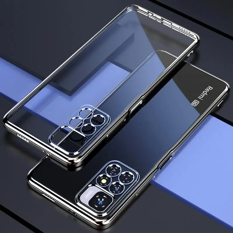 thumbnail image 1 of Funda transparente enchapada de lujo para Xiaomi Redmi Note 10 11 Pro Plus 5g 9 8 Note11 11pro 4g funda de silicona en Note11 S 10s 11 s, 1 of 5