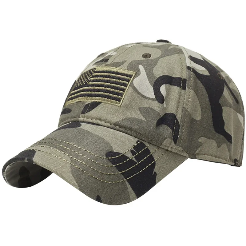 Men Women Hunting Cap Flag Embroidered Outdoor Sunshade Strapback Fishing Camping Hats