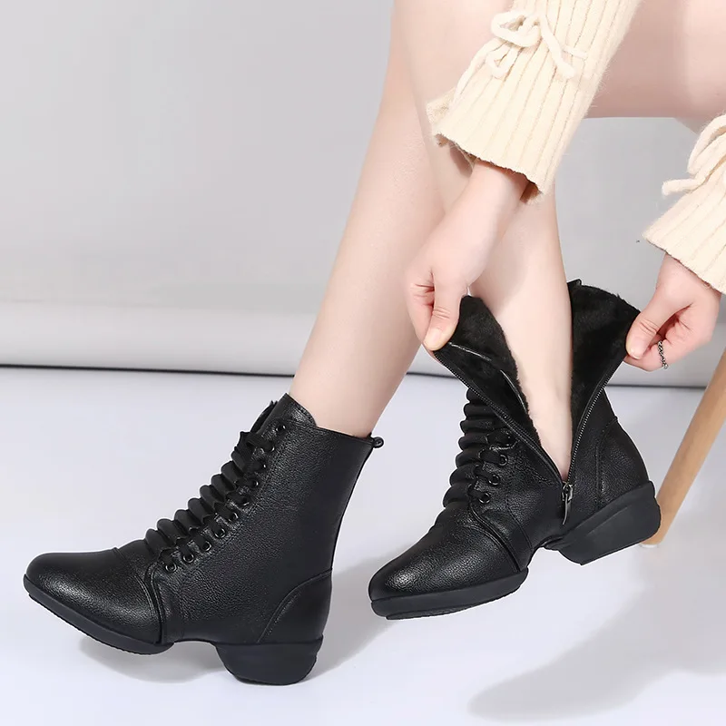 Breathable Boot New Jazz Dance Shoes Women Adult Square Dance Shoes Soft Soled Modern Dance Shoes High Top Dance Boots