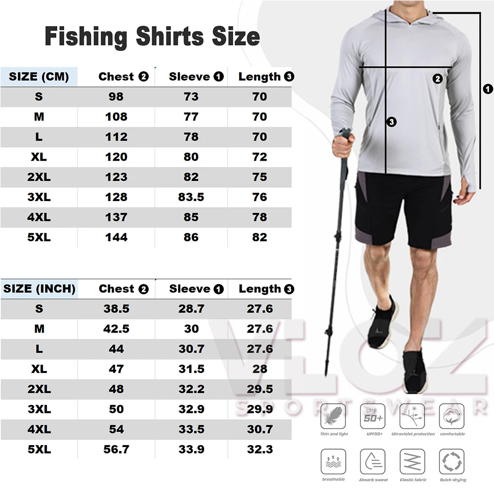 Fishing Hoodie HUK Men Performance Clothes Summer Breathable Long