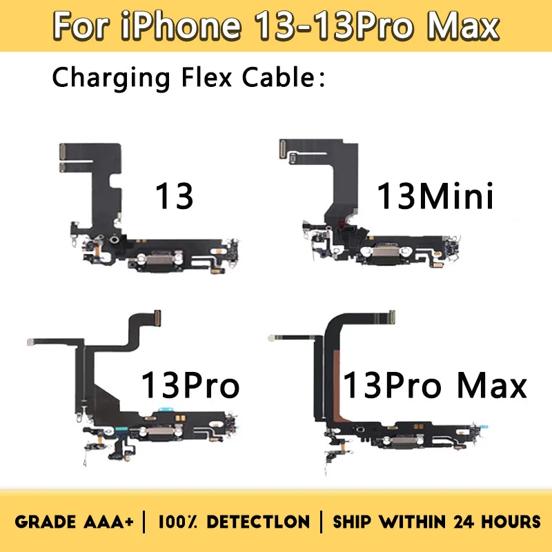 

Charging Flex Cable For iPhone For iphone 13 13Pro Max 13 Pro 13Mini USB Charger Port Dock Connector With Mic Flex Replace Part