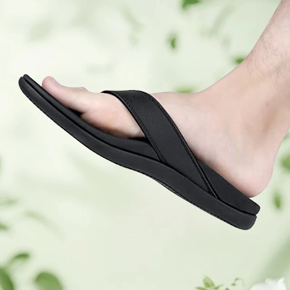 Men Orthotic Flip Flops with Arch Support Supportive Beach Slippers Comfortable Walking Slippers for Feet Stress Relief