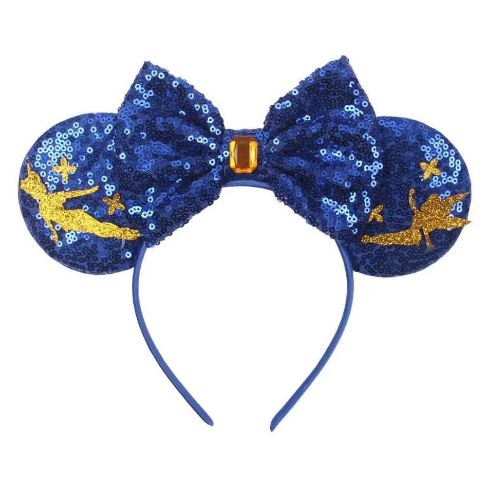 Children Headband Girls Mouse Ear Sequins Hair Accessories Baby Kids Christmas Jasmine Rapunzel Elsa Clover Hair Band 6