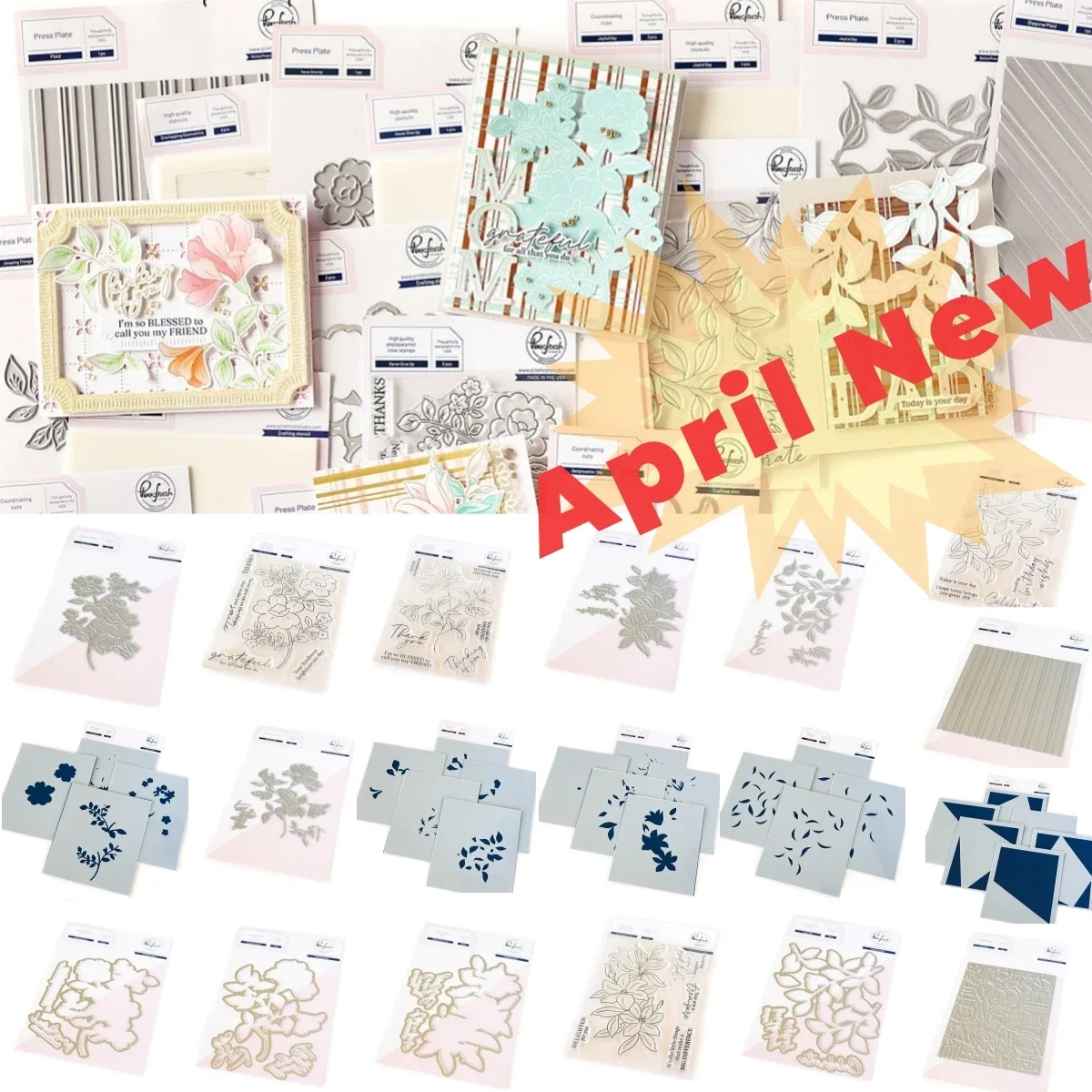 Flowers Collection Metal Cutting Dies Clear Stamps Stencil Hot Foil Press Plate DIY Scrapbook Craft Decoration Greeting Card