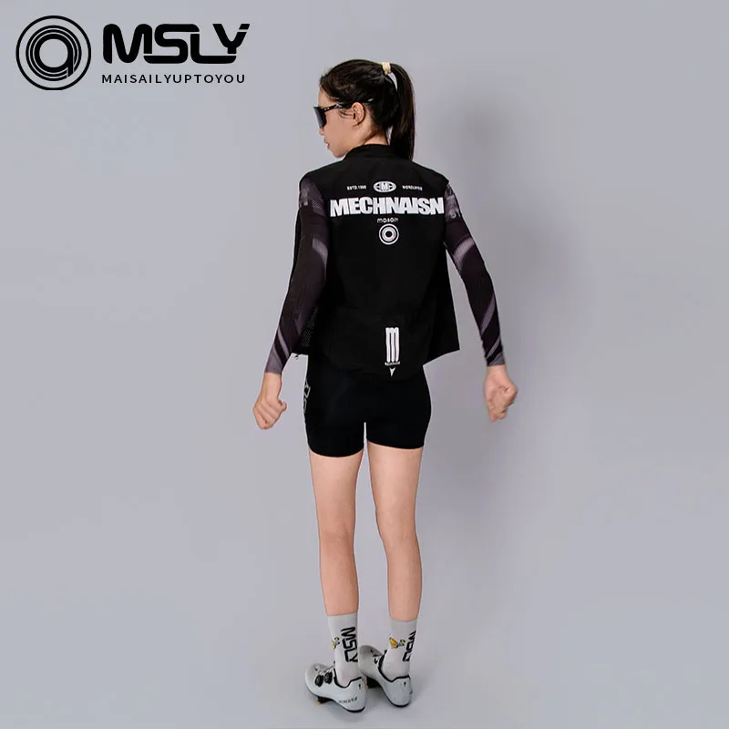 MSLY 2026 사이클링 조끼 재킷, 방풍 및 가벼운 방수 기능, 로드 자전거 라이딩용 더블 지퍼 조끼