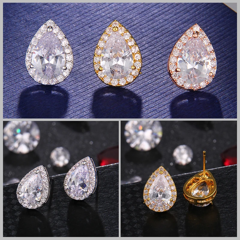Jewelry Set Nigerian Water Drop Cubic Zirconia Wedding Jewelry Sets inlay Luxury Crystal Bridal Jewelry Set Gifts For Bridesmaids AS099 jewelry sets jewelry set