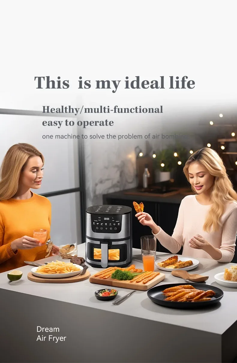 Description Picture 2 of itemSmart Air Fryer Electric visual window 7L Oil-free Air Fryer Automatic Household Kitchen 360°Baking Convection Oven Air Fryers
