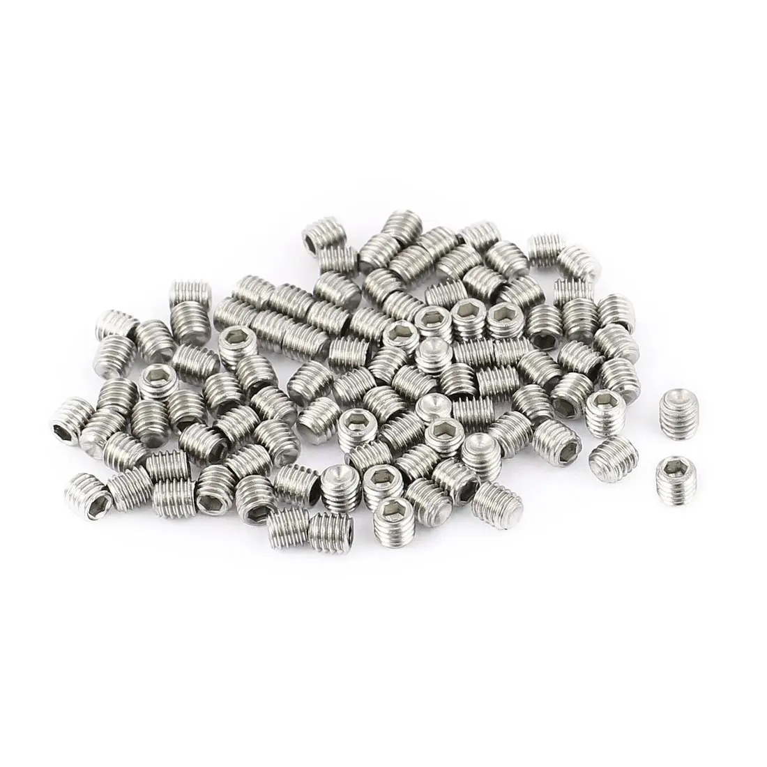 

50Pcs M3 x 3mm Stainless Steel Hex Socket Set Grub Screws Headless Cup Point