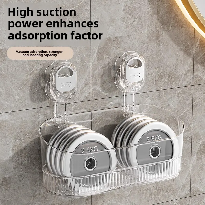 Multi-functional Perforation-free Suction Cup Bathroom Storage Shelf Rack for Toiletries and Kitchen Supplies 4