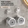 Multi-functional Perforation-free Suction Cup Bathroom Storage Shelf Rack for Toiletries and Kitchen Supplies 4