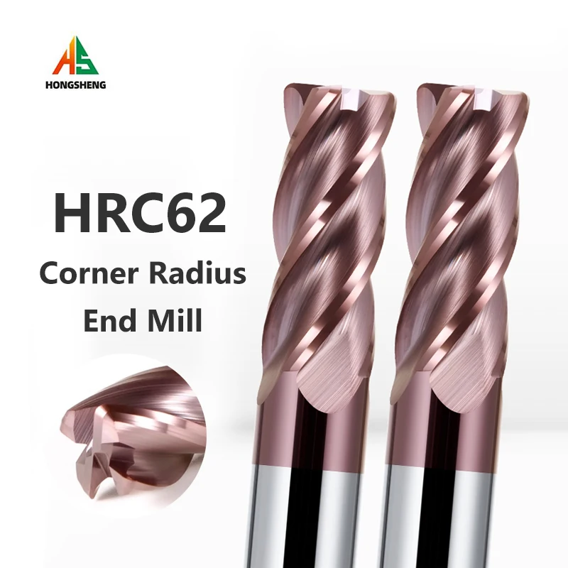 End Mill Cutter Corner Radius Bull Nose Milling Tungsten Carbide Steel Tool 4Flutes