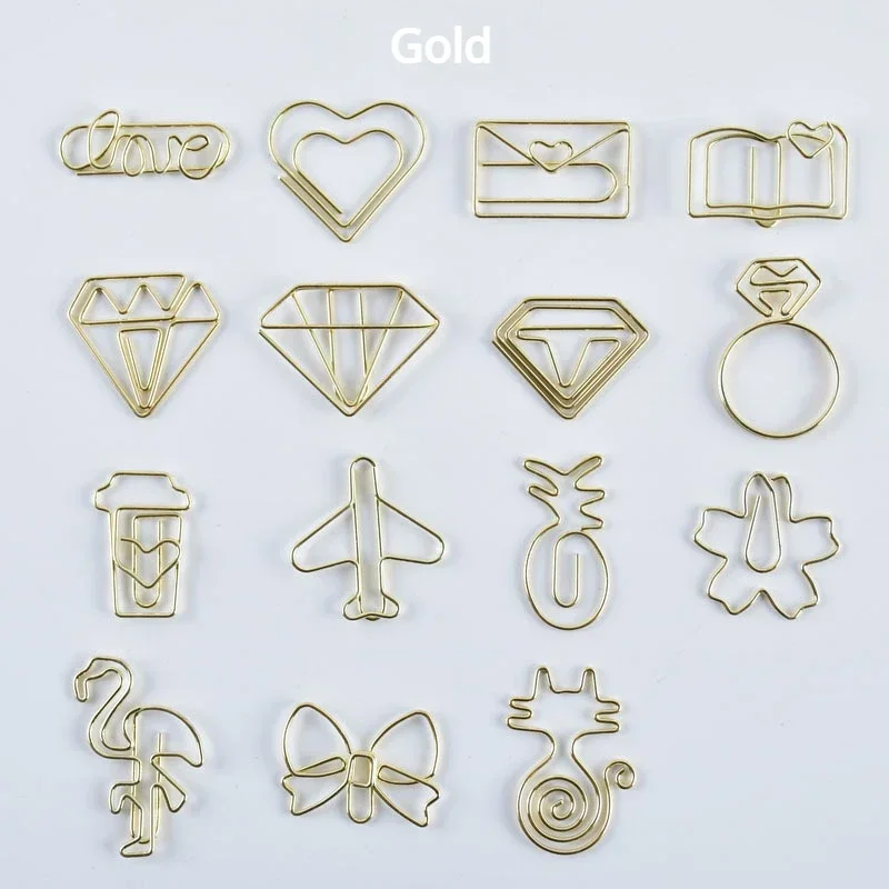 Paper Clips Binder Clips Book Clips Metal Paperclips Multiple Cartoon Heart Animal Styles Paper Clip Book Scrapbook Planner Page Bookmark Binder Clip 10pcs/set