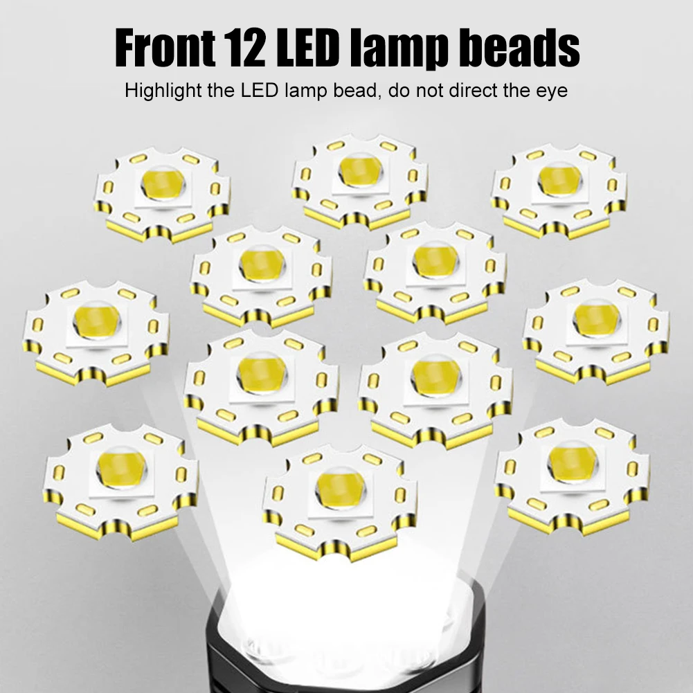 마이크로 USB 충전 LED 및 COB 캠핑 낚시 손전등, 야외 조명, IPX4 방수 강력한 램프 랜턴, 4 기어 500lm 1200mAh